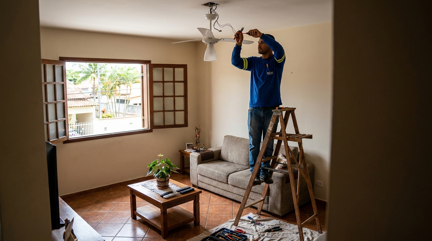 Instalacao de ventilador de teto profissional em São José dos Campos‑SP